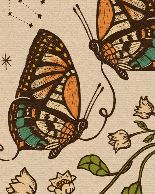 Gemini Butterfly Folk Art | Wooden Hanger