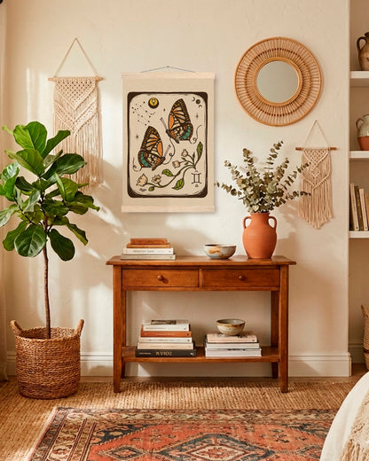 Gemini Butterfly Folk Art | Wooden Hanger