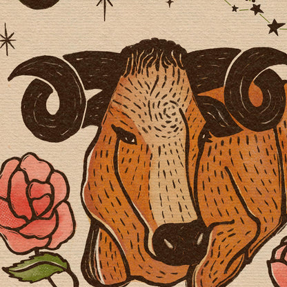 Taurus Folk Art | Art Print