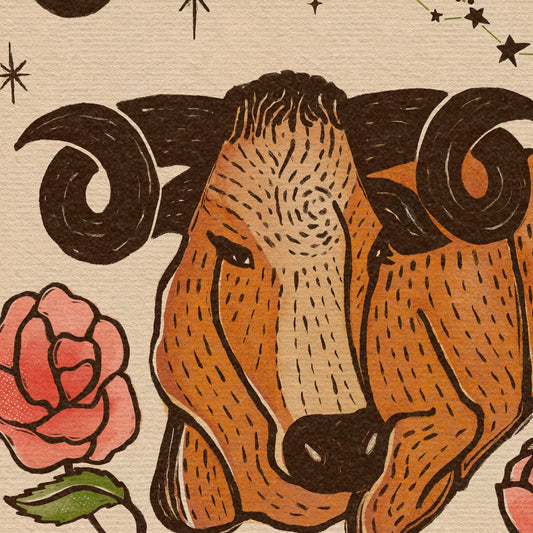 Taurus Folk Art | Art Print