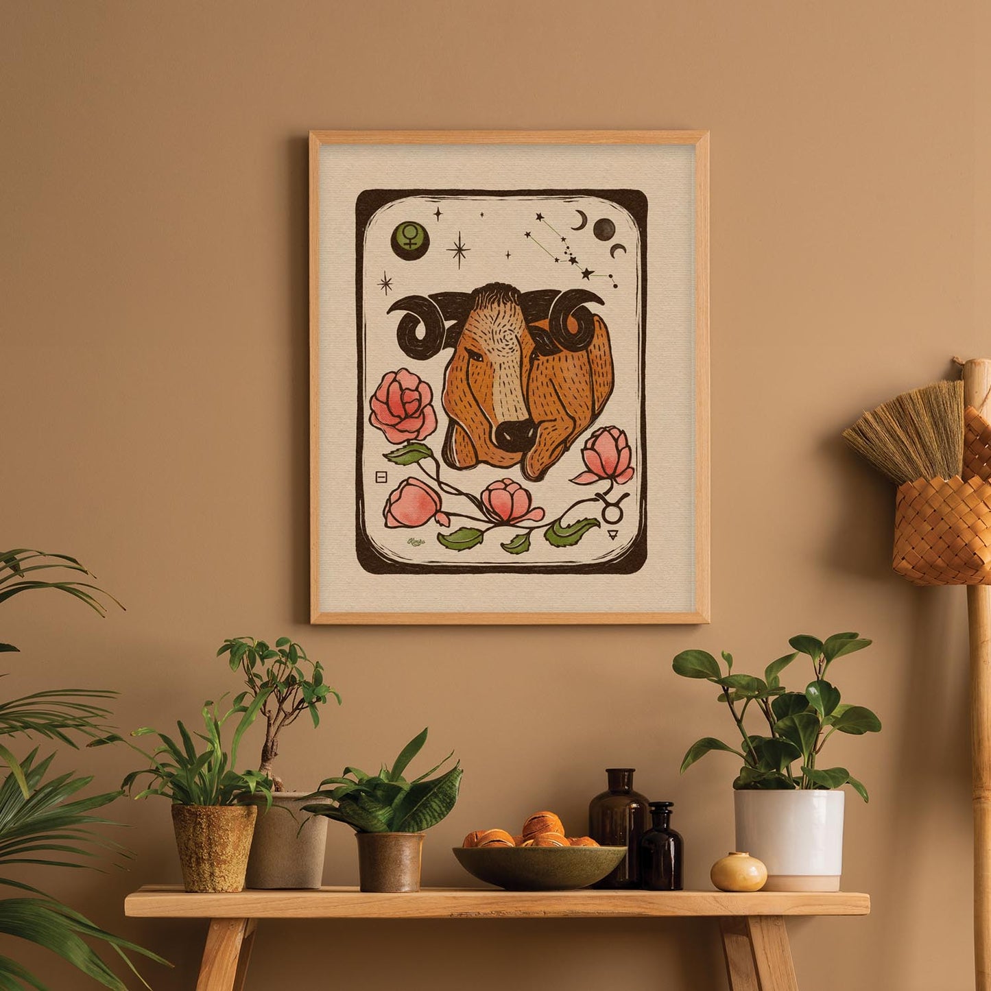 Taurus Folk Art | Art Print