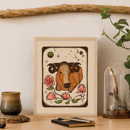 Taurus Folk Art | Art Print