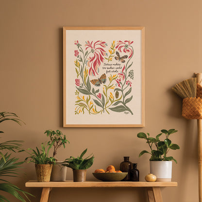 "Nature makes the broken world feel whole." | Honeysuckle & Moth Art Print