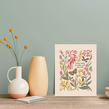"Nature makes the broken world feel whole." | Honeysuckle & Moth Art Print