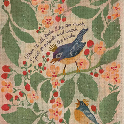 Bird Song | "When it all feels like too much, I just go outside and watch the birds." | Framed Canvas Print