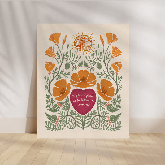 Heart Art | California Poppies & The Golden Sun