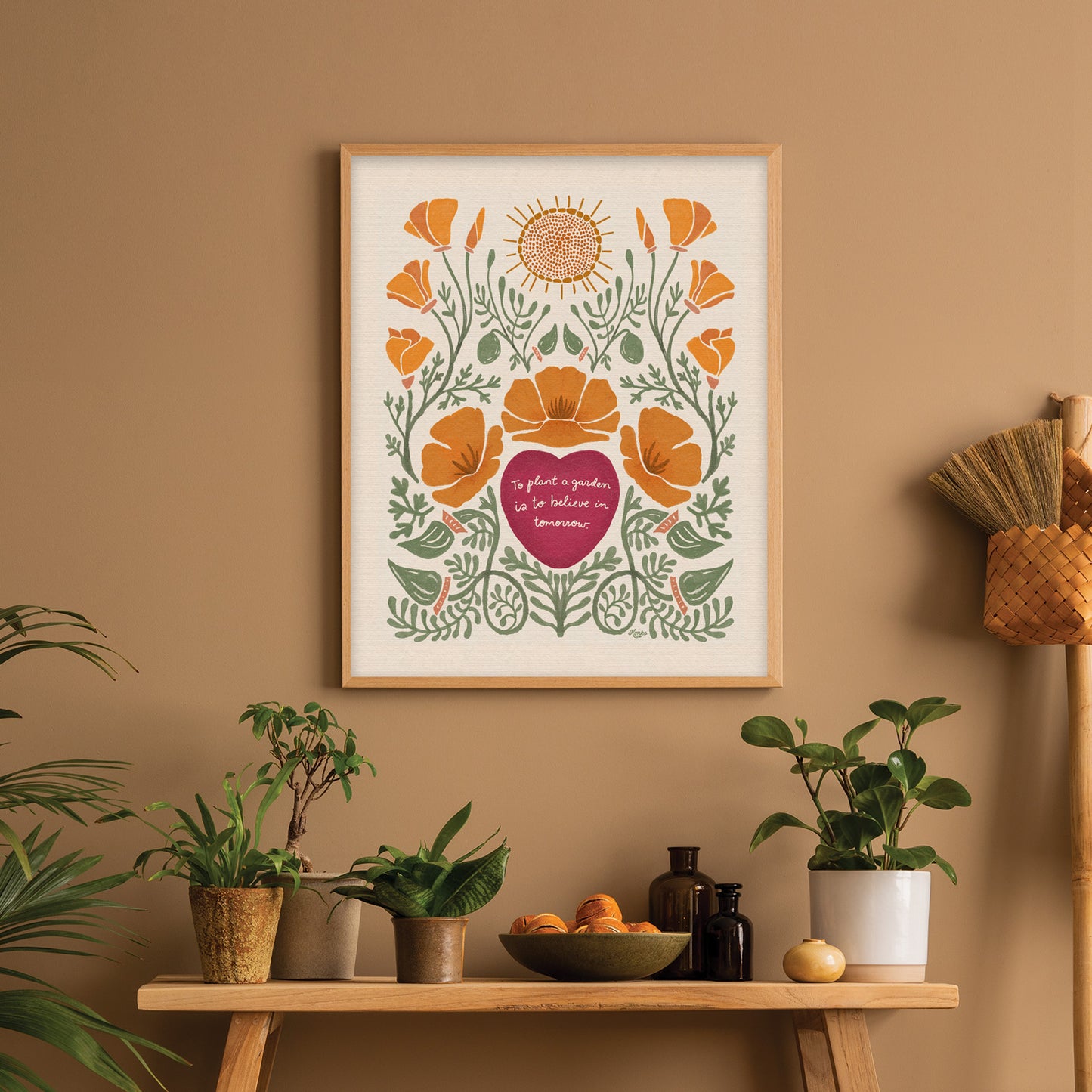 Heart Art | California Poppies & The Golden Sun