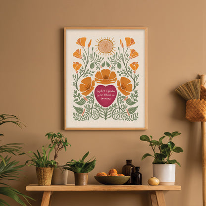 Heart Art | California Poppies & The Golden Sun