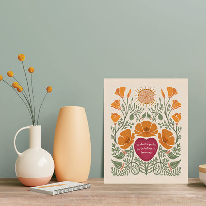 Heart Art | California Poppies & The Golden Sun