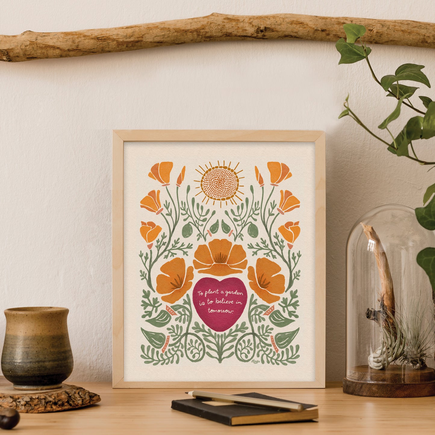 Heart Art | California Poppies & The Golden Sun