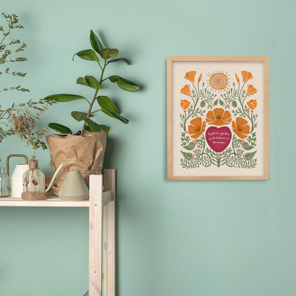 Heart Art | California Poppies & The Golden Sun