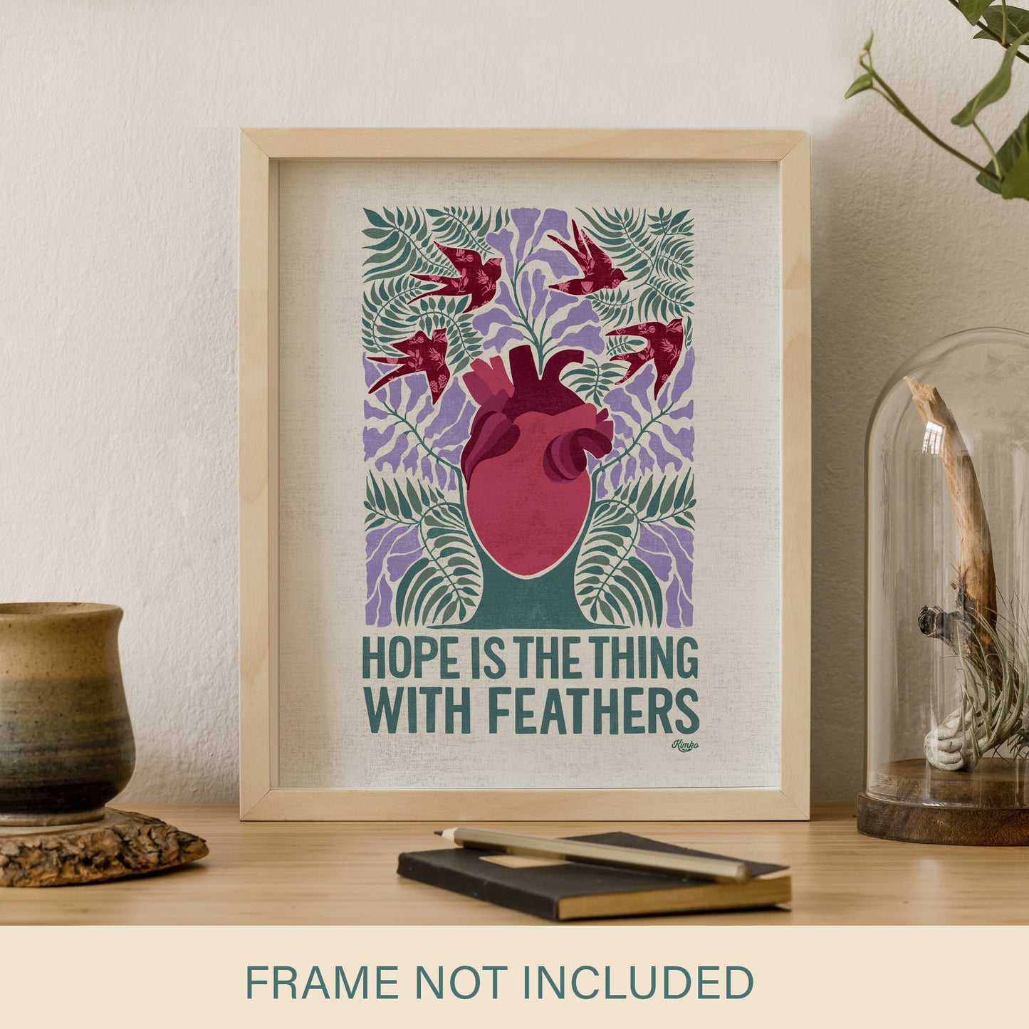 Hope is the thing with feathers | Anatomical Heart, Sparrows, & Jacaranda