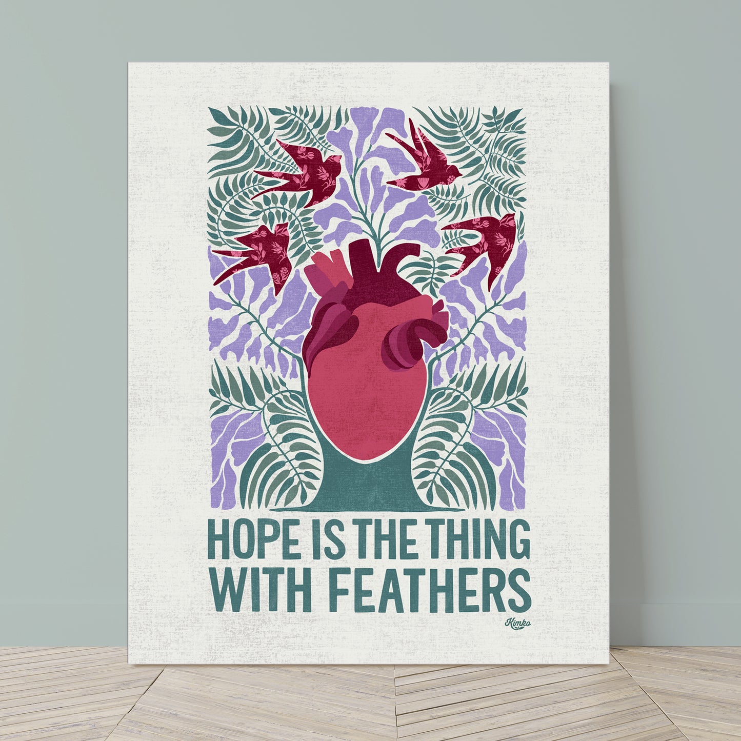 Hope is the thing with feathers | Anatomical Heart, Sparrows, & Jacaranda
