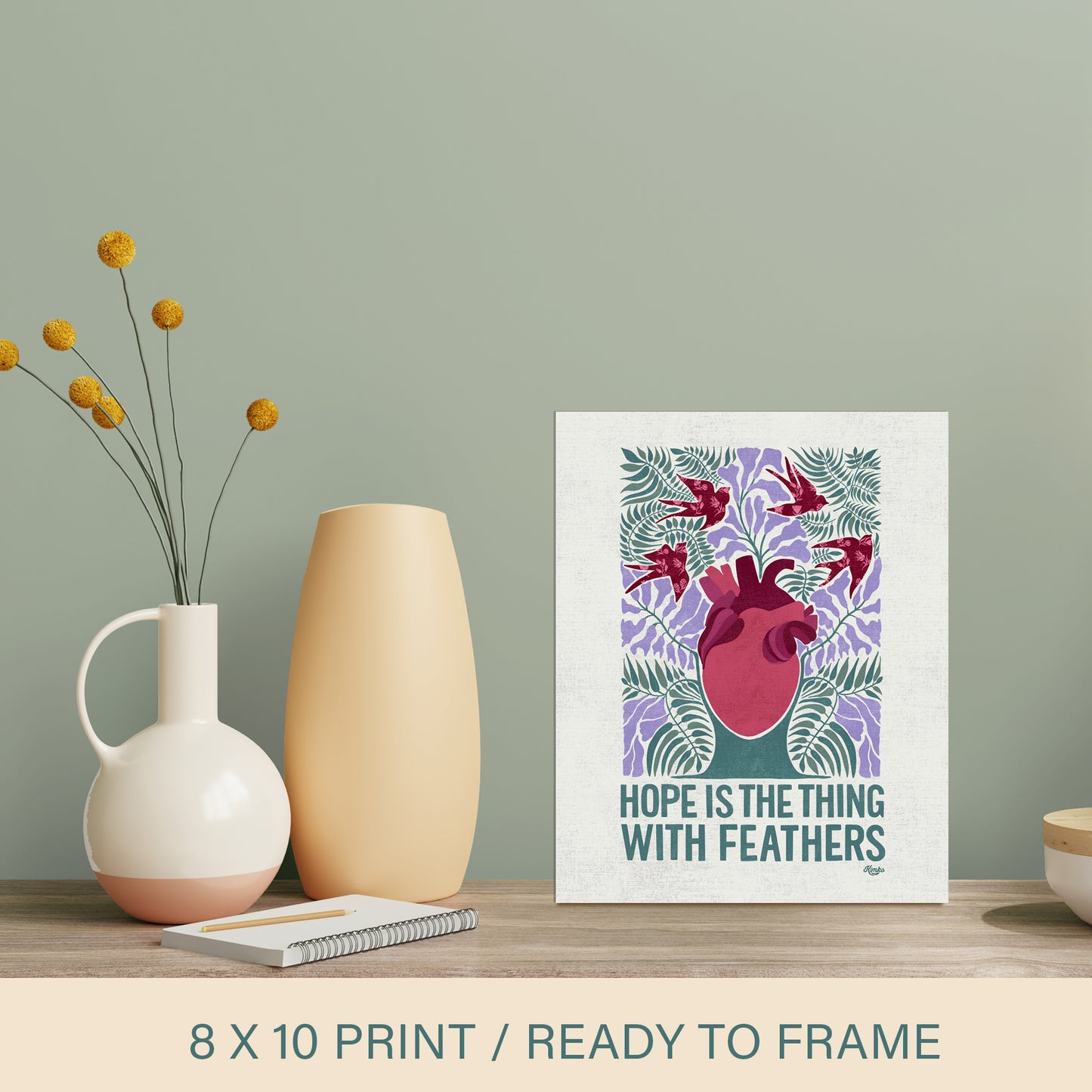 Hope is the thing with feathers | Anatomical Heart, Sparrows, & Jacaranda