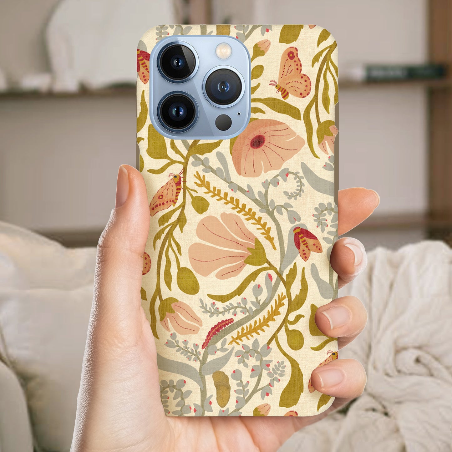 Poppy&amp; Moth Pattern Print | Apple iPhone Slim Case&nbsp;