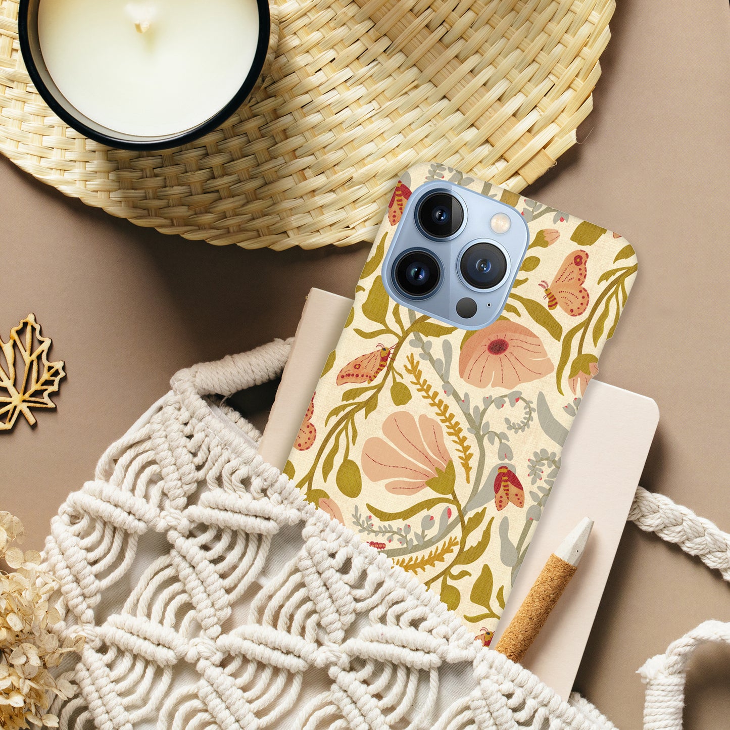 Poppy&amp; Moth Pattern Print | Apple iPhone Slim Case&nbsp;
