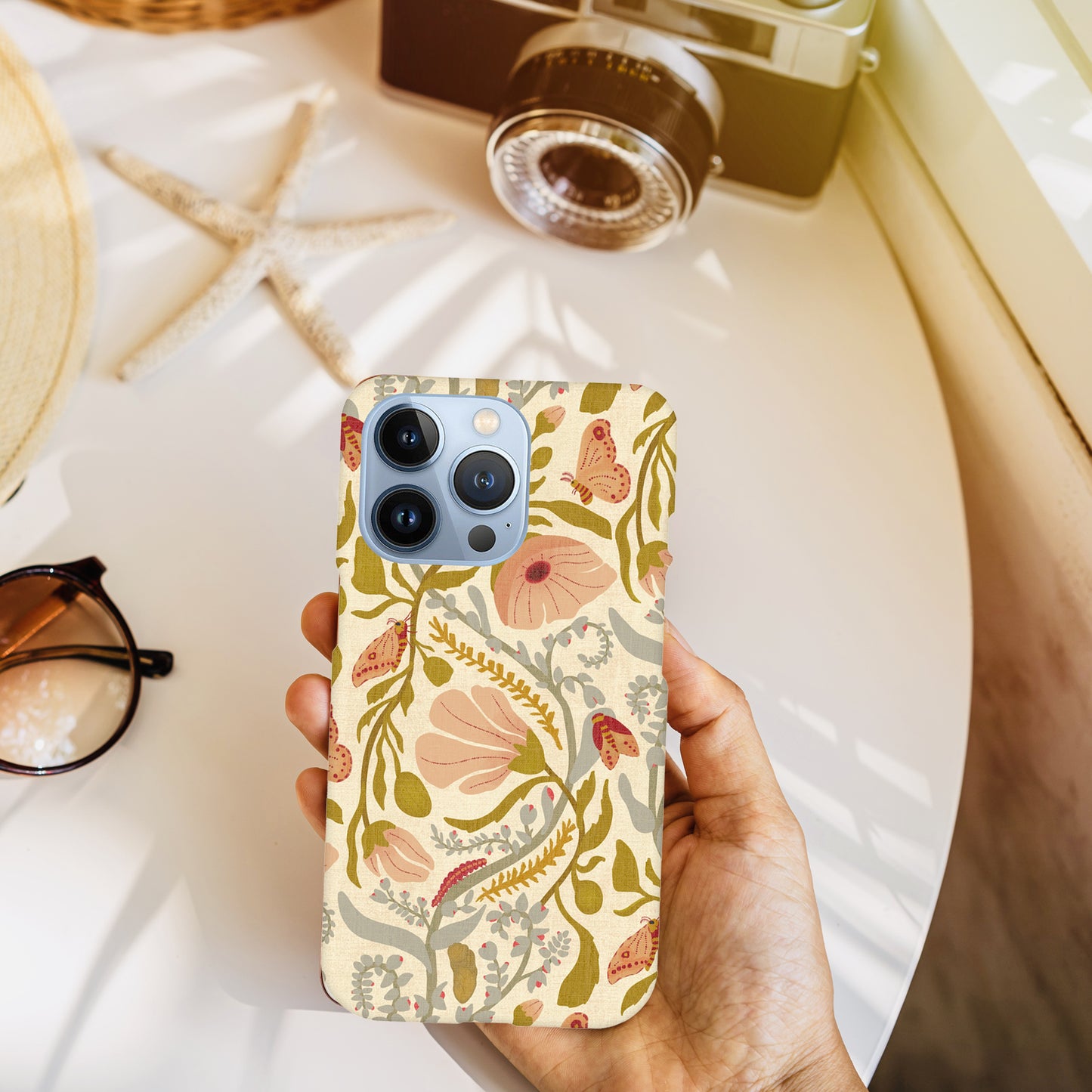Poppy&amp; Moth Pattern Print | Apple iPhone Slim Case&nbsp;