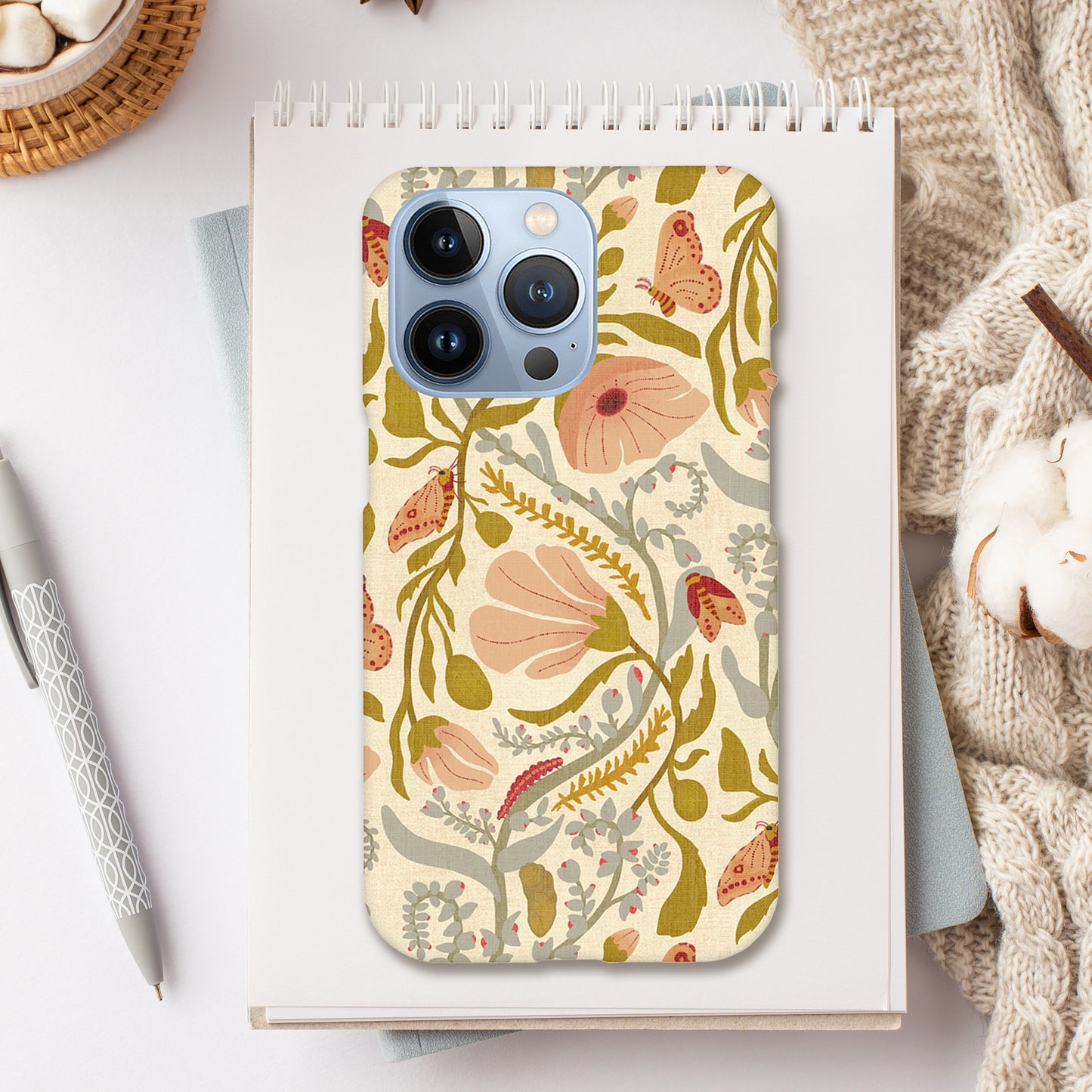 Poppy&amp; Moth Pattern Print | Apple iPhone Slim Case&nbsp;