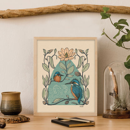 Kingfisher Bird  | Art Nouveau Print