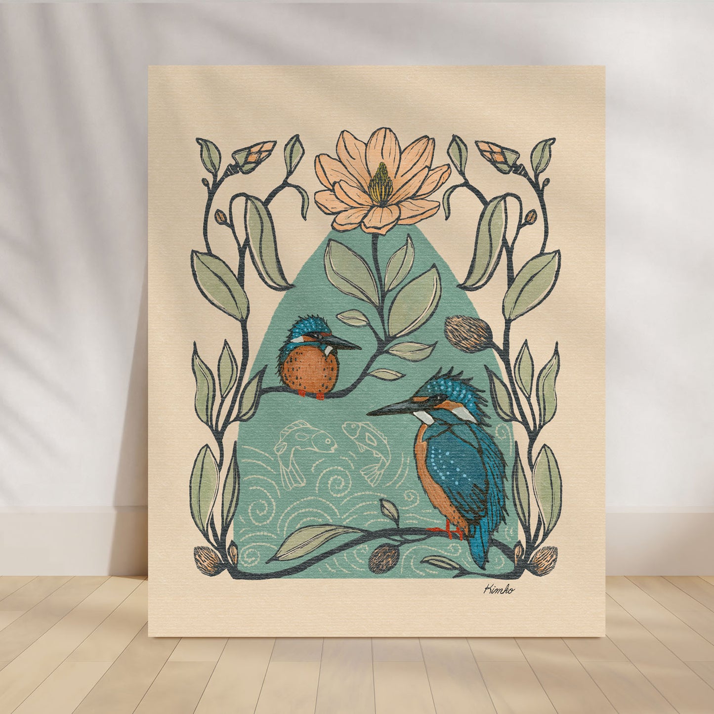 Kingfisher Bird  | Art Nouveau Print