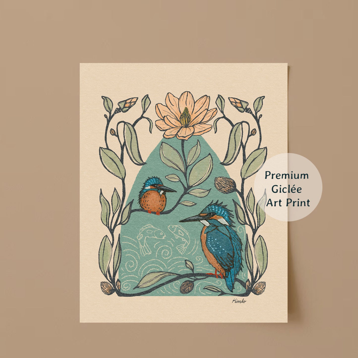 Kingfisher framed art print
