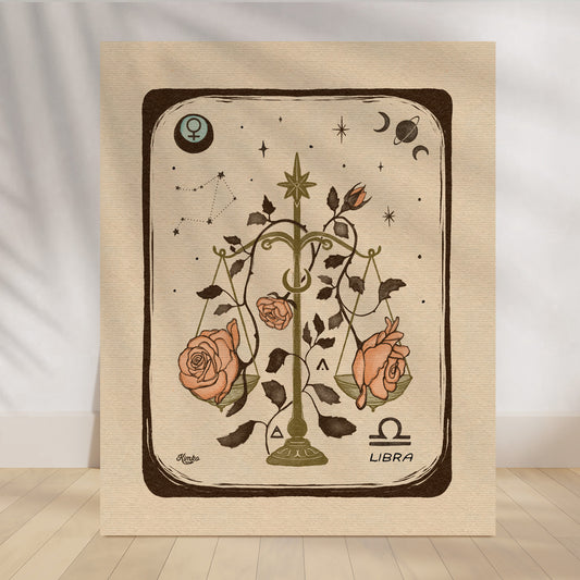 Libra Zodiac Sign | Folk  Art  Print