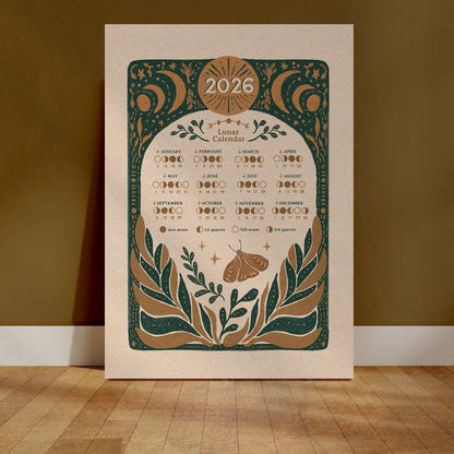 Lunar Moon Magic Folk Art Calendar | Fine Art Print