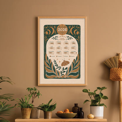 Lunar Moon Magic Folk Art Calendar | Fine Art Print
