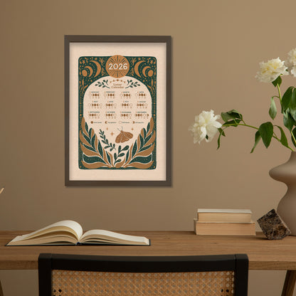 Lunar Moon Magic Folk Art Calendar | Fine Art Print