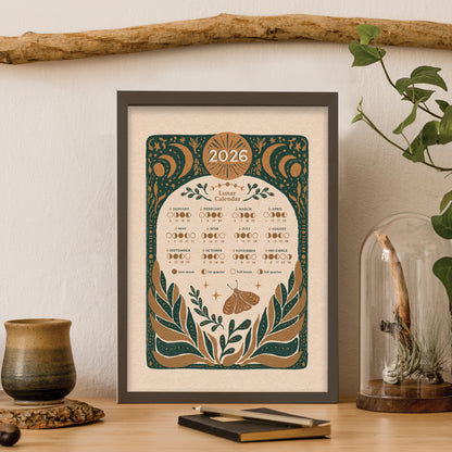 Lunar Moon Magic Folk Art Calendar | Fine Art Print