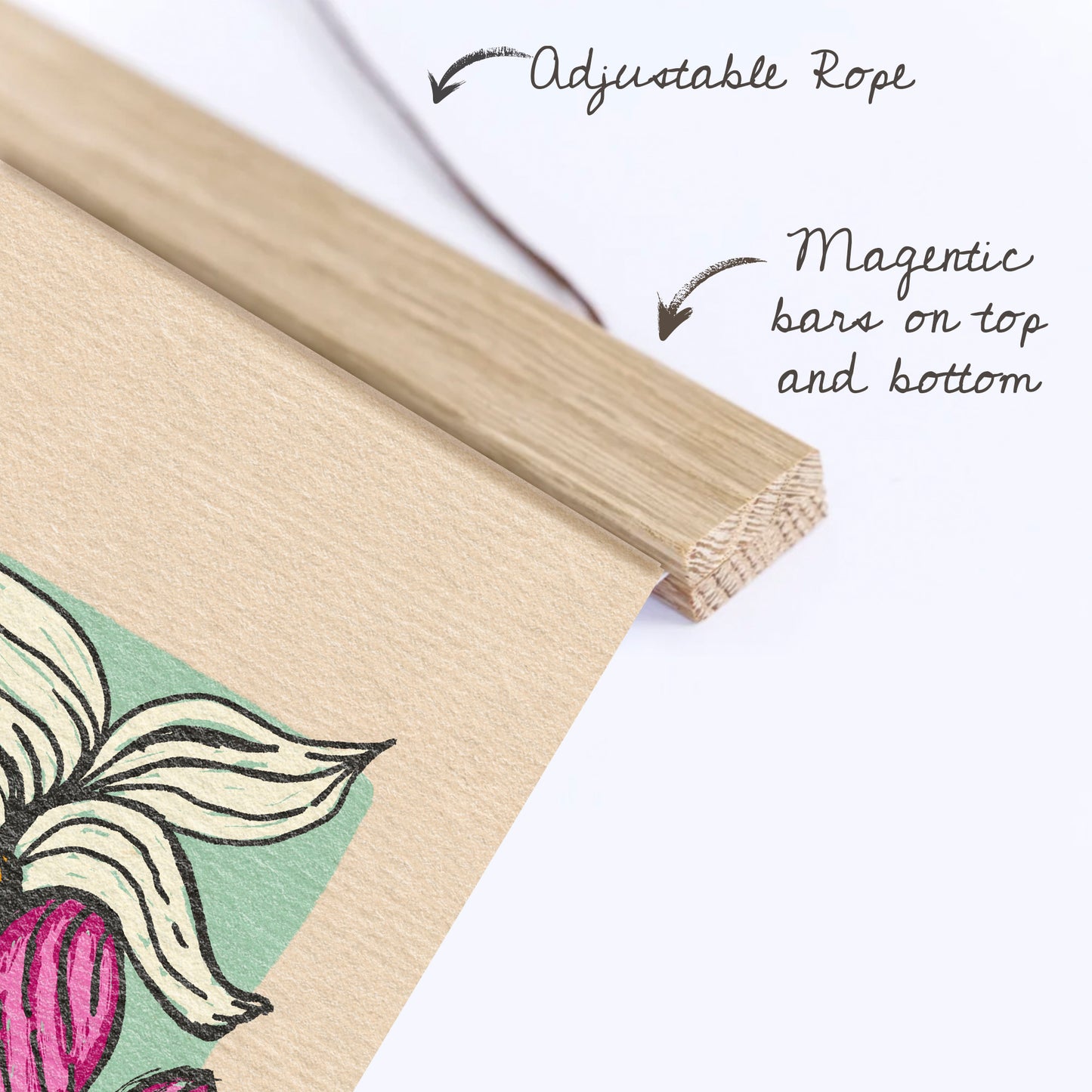 We Love You Minnesota Loon & Lady Slippers Print with Wood Hanger