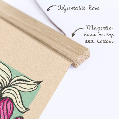 We Love You Minnesota Loon & Lady Slippers Print with Wood Hanger
