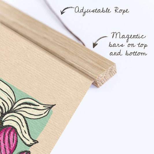 We Love You Minnesota Loon & Lady Slippers Print with Wood Hanger