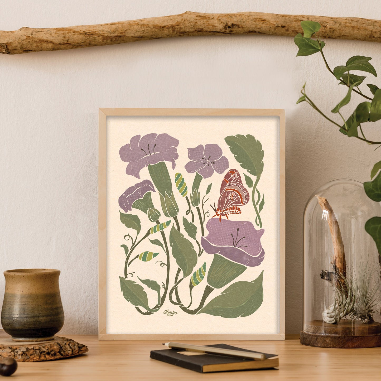 The Moth in the Moon Garden  | Botanical Print
