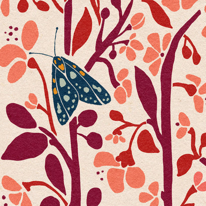 The Moths and the Cherry Blossoms  | Botanical Print