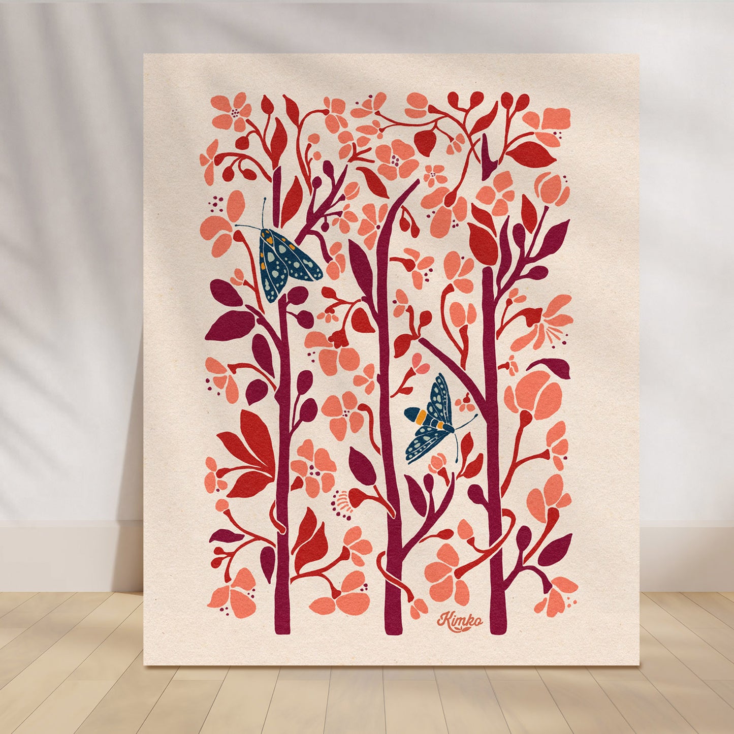 The Moths and the Cherry Blossoms  | Botanical Print