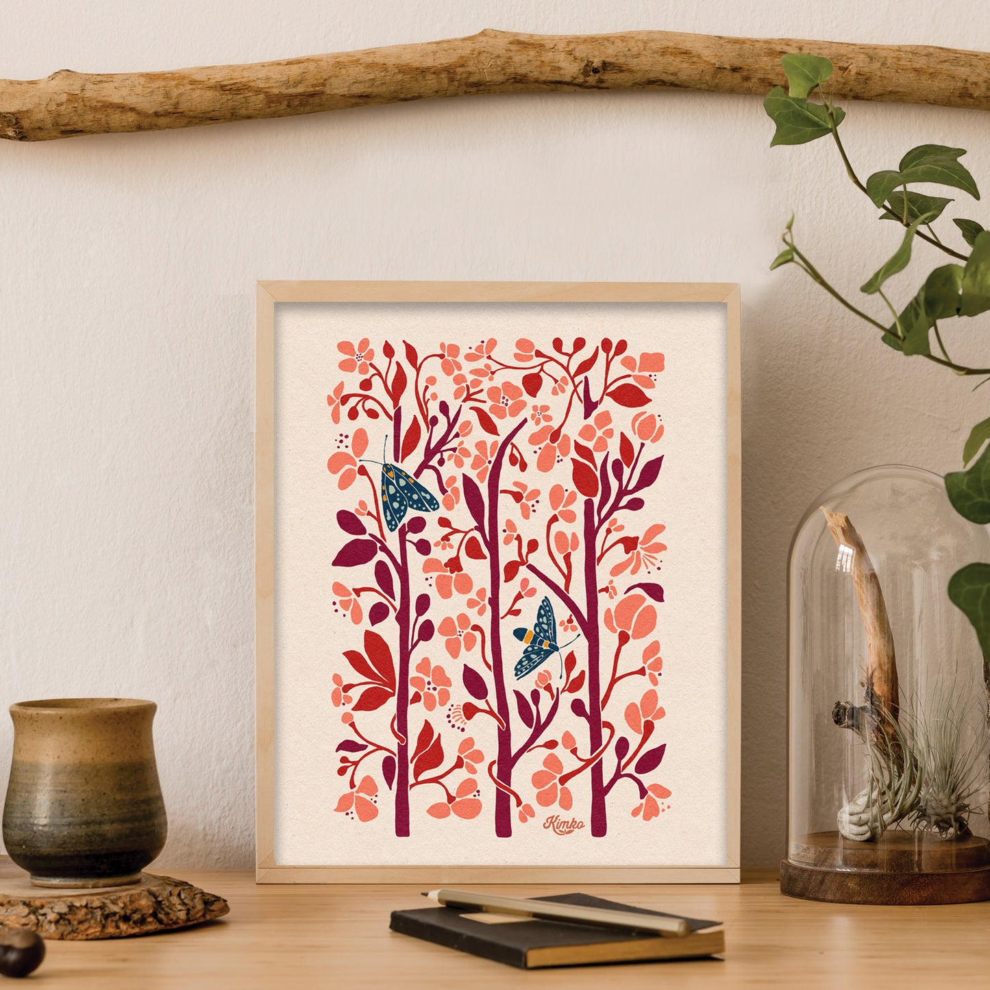 The Moths and the Cherry Blossoms  | Botanical Print