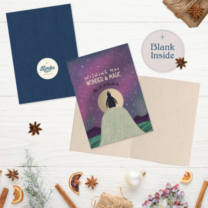 Arctic Penguin Wonder and Magic Holiday Cards | 10 Pack