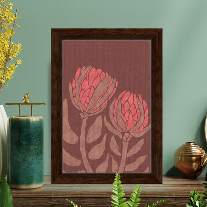 Protea Folk Flora | Framed Canvas Print