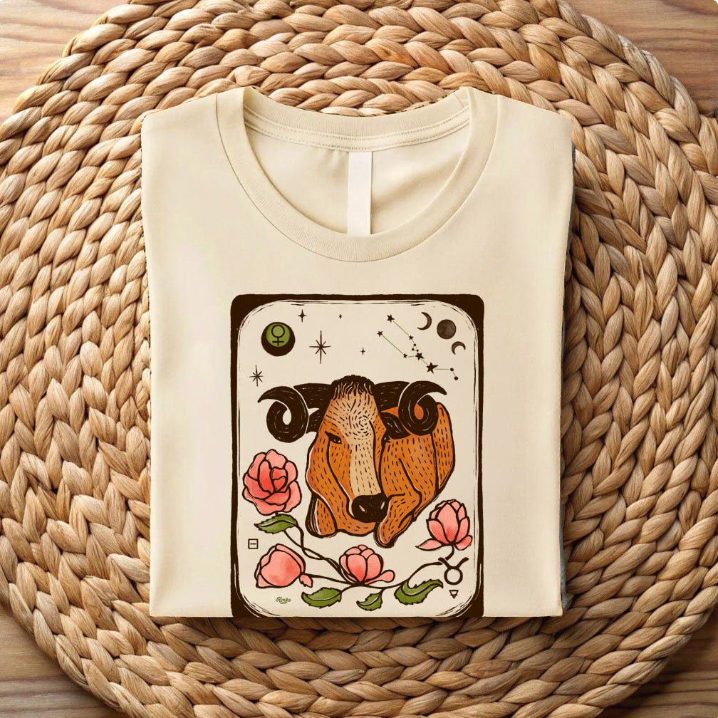 Taurus folk Art T-shirt | 100% Cotton