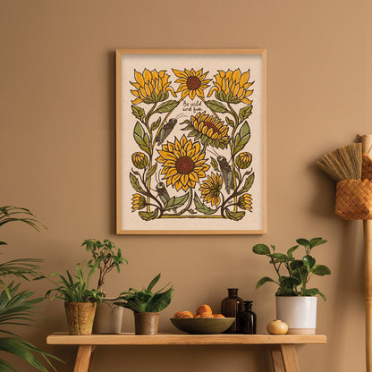 Grasshopper + Sunflower | "Be wild and free."