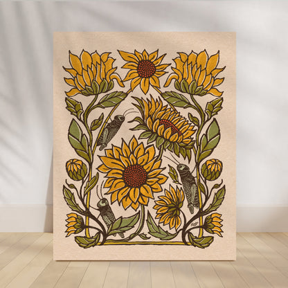 Grasshopper + Sunflower | Art Print