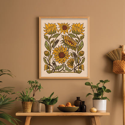 Grasshopper + Sunflower | Art Print