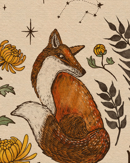 Virgo Zodiac Folk Art | Wood Hanger Print