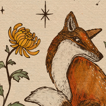 Virgo Zodiac Sign | Folk  Art  Print