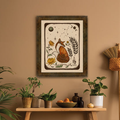 Virgo Zodiac Sign | Folk  Art  Print