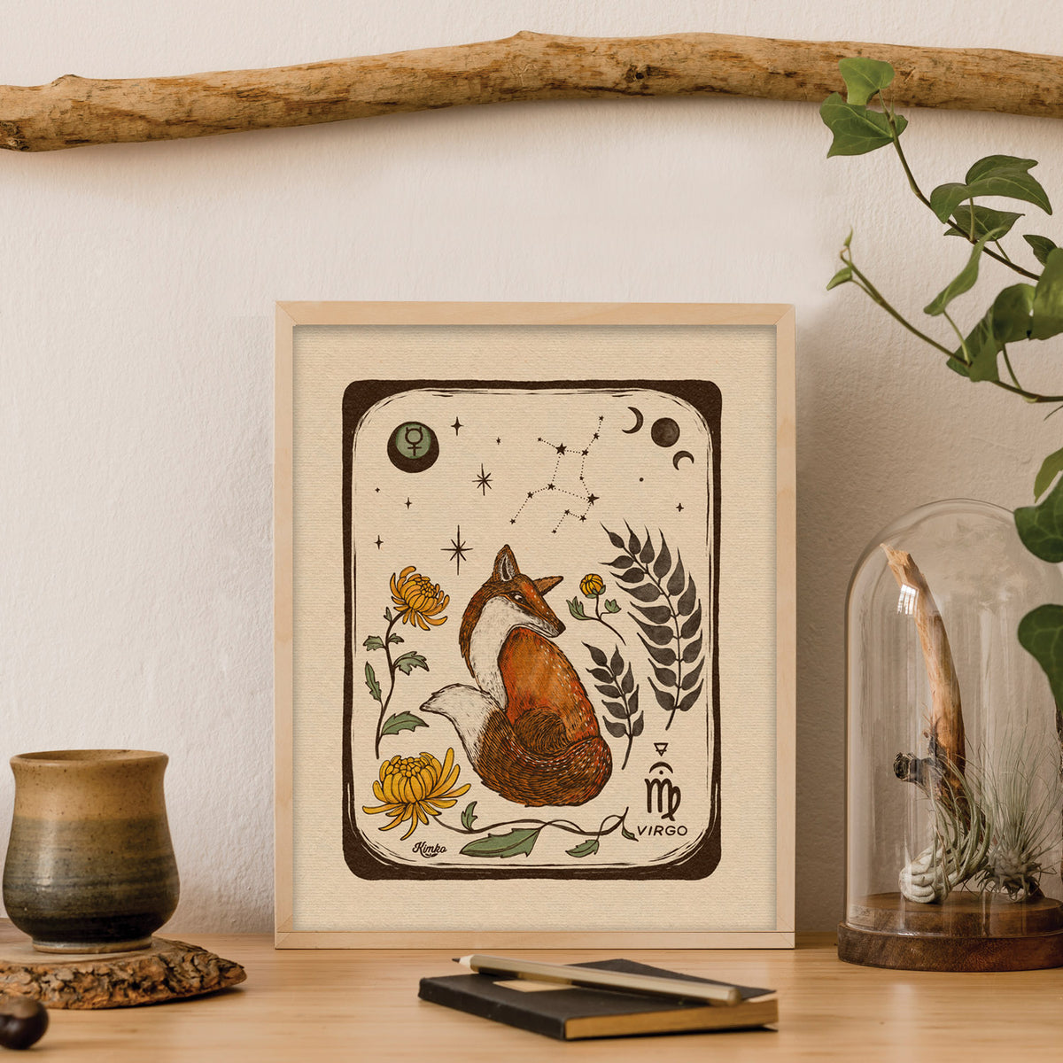 Virgo Zodiac Sign | Folk  Art  Print