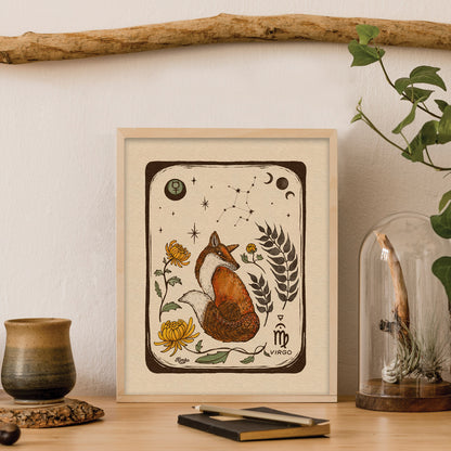 Virgo Zodiac Sign | Folk  Art  Print