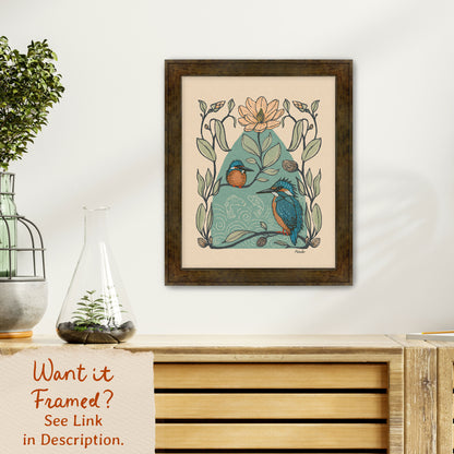 Kingfisher Bird  | Art Nouveau Print
