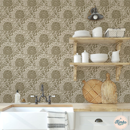 Sylvie the Snail Wallpaper in Sandstone